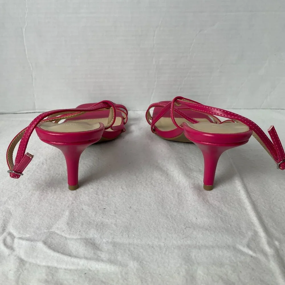 Pink Summer Sandals Strappy Kitten Heel - Picture 6 of 10